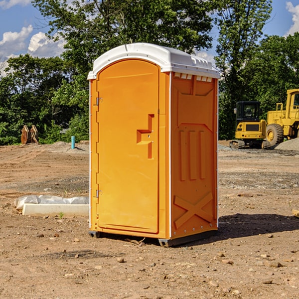 how often are the portable restrooms cleaned and serviced during a rental period in Hicksville